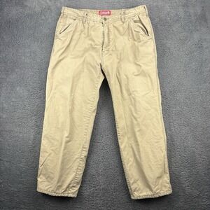 Coleman Pants Men 38x30 (35x27) Fleece Lined‎ 5-Pocket Hike Trail Chino